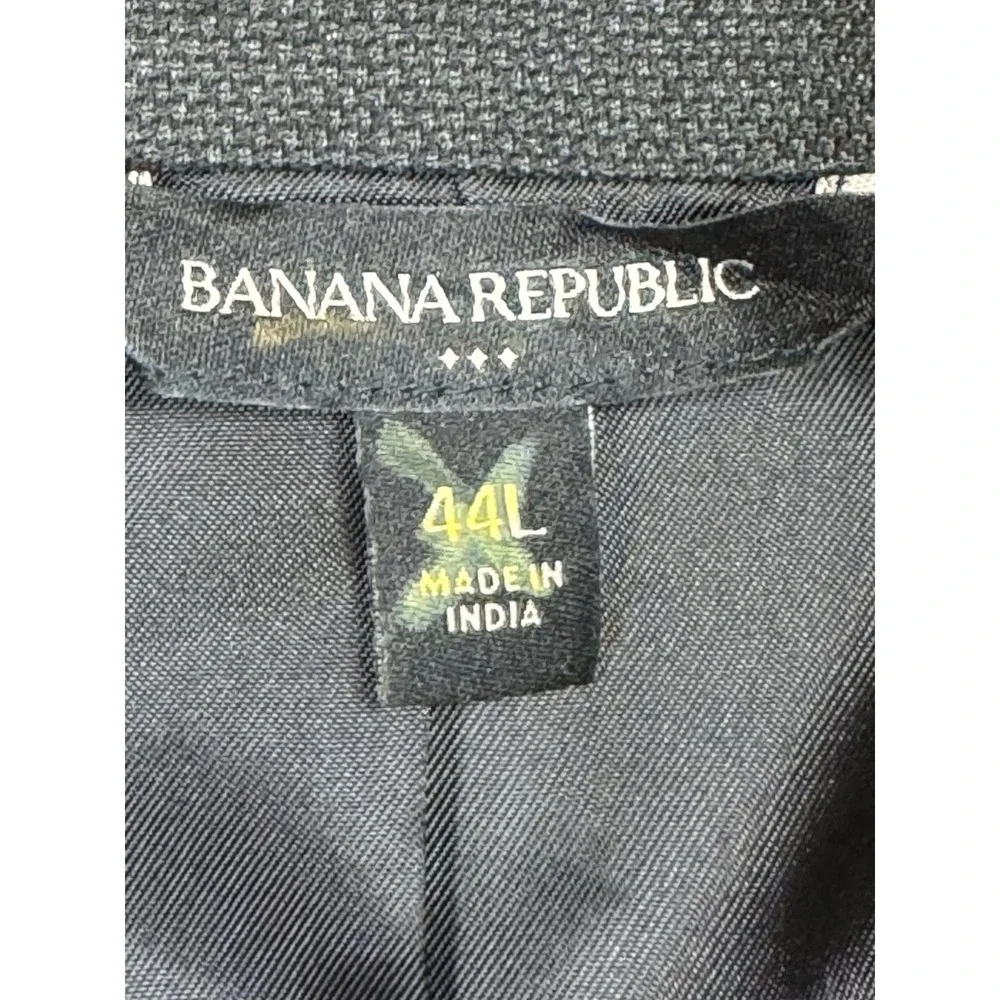 Banana Republic Mens Blazer Jacket Sz 44L Gray Charcoal Slim Fit Sport Coat B8
